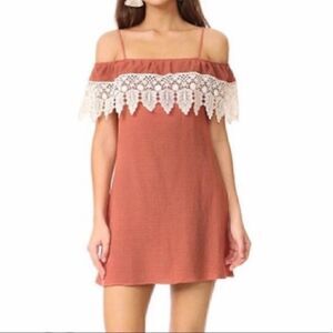 L* space afterglow crochet off shoulder cover up dress‎